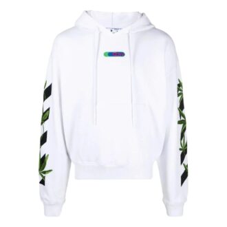 Off-White Men’ s Logo Printing Solid Color Long Sleeves White