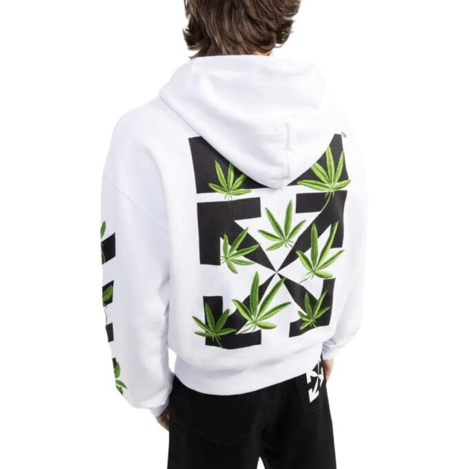 Off-White Men’ s Logo Printing Solid Color Long Sleeves White