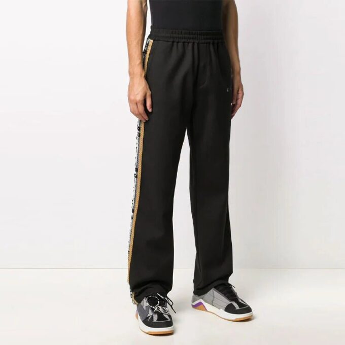 Off-White Men’ s Logo Side Stripe Sports Pants/Trousers/Joggers Loose Fit Black