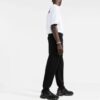 Off-White Men’ s Logo Solid Color Bundle Feet Sports Pants/Trousers/Joggers Black
