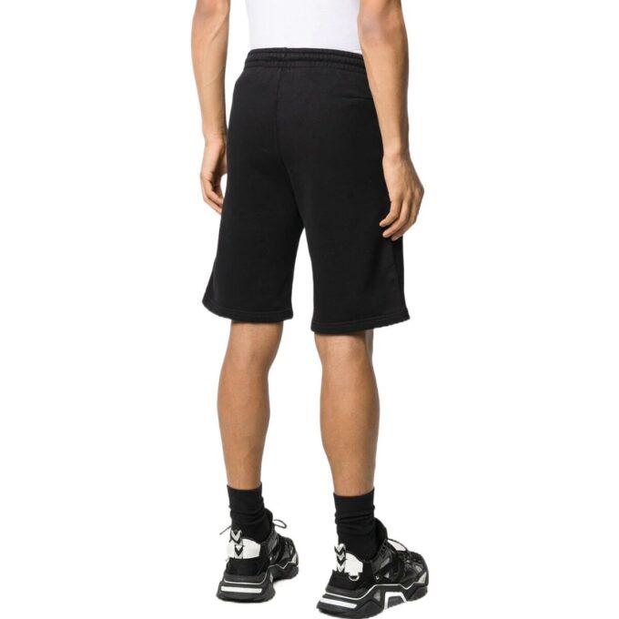Off-White Men’ s Logo Solid Color Casual Shorts Version Black