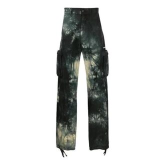 Off-White Men’ s Logo Tie Dye Cargo Casual Pants/Trousers Loose Fit Black Off-White Men’ s Logo Tie Dye Cargo Casual Pants/Trousers Loose Fit Black