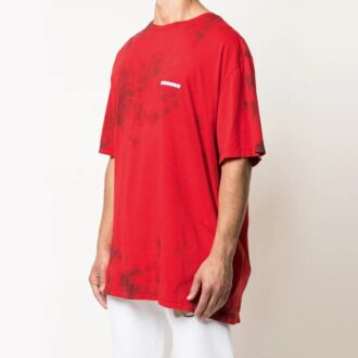 Off-White Men’ s Logo Tie Dye Red T-Shirt Off-White Men’ s Logo Tie Dye Red T-Shirt