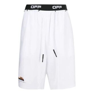 Off-White Men’ s Logo Waist Arrow Shorts White Off-White Men’ s Logo Waist Arrow Shorts White