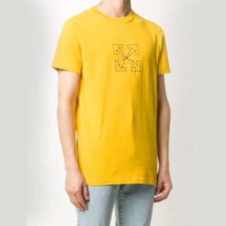 Off-White Men’ s Logo Workers Yellow T-Shirt Off-White Men’ s Logo Workers Yellow T-Shirt