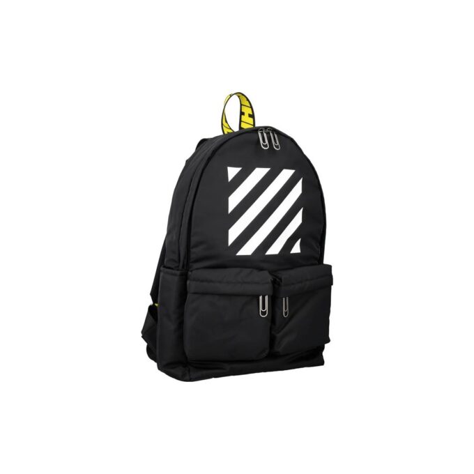 Off-White Men’ s Logo Zipper Schoolbag Backpack Black
