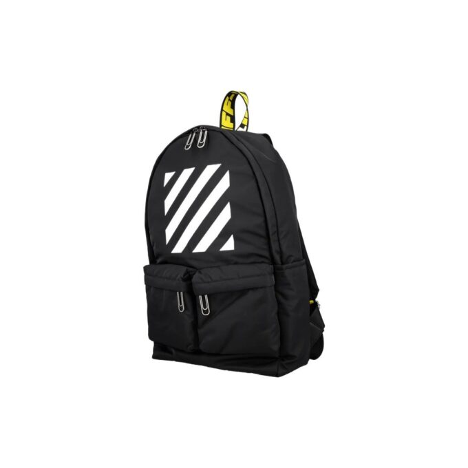 Off-White Men’ s Logo Zipper Schoolbag Backpack Black