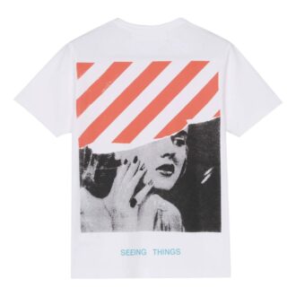 Off-White Men’ s Marilyn Monroe Printing Short Sleeve White T-Shirt Off-White Men’ s Marilyn Monroe Printing Short Sleeve White T-Shirt