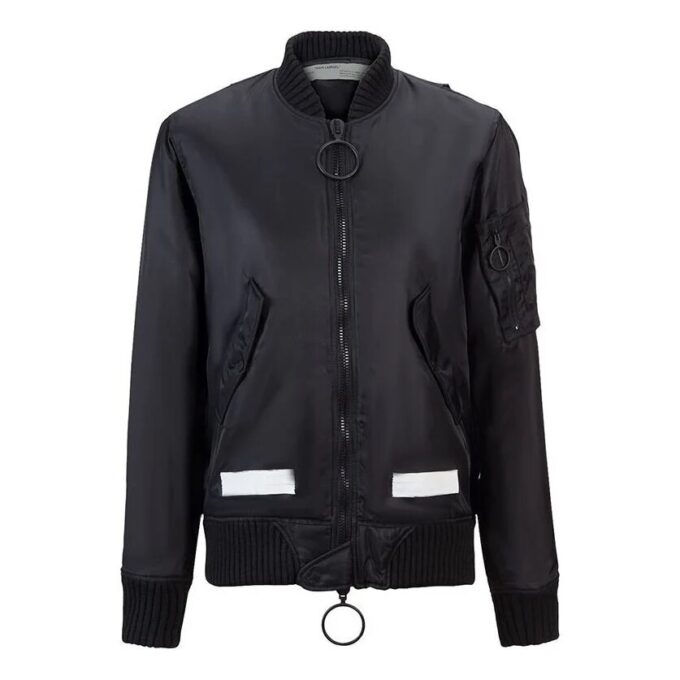 Off-White Men’ s Nylon Back logo Jacket Black