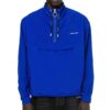 Off-White Men’ s Nylon Drawstring Alphabet Logo Sports Pullover Jacket Blue
