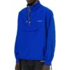 Off-White Men’ s Nylon Drawstring Alphabet Logo Sports Pullover Jacket Blue
