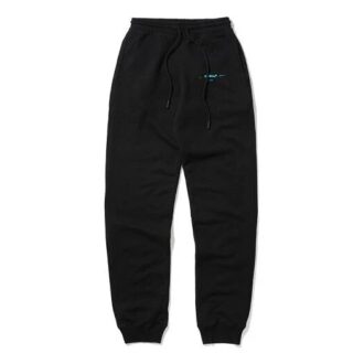 Off-White Men’ s Pattern Lacing Sports Pants/Trousers/Joggers Loose Fit Black Off-White Men’ s Pattern Lacing Sports Pants/Trousers/Joggers Loose Fit Black