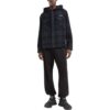 Off-White Men’ s Plaid Full Print Hooded Long Sleeves Blue Jacket