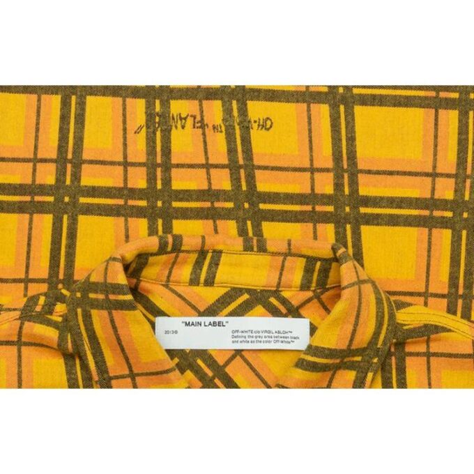 Off-White Men’ s Plaid Yellow Shirt