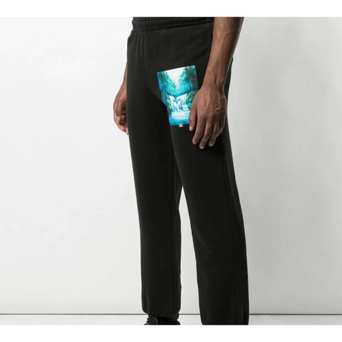 Off-White Men’ s Printing Black Sports Pants/Trousers/Joggers