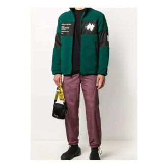 Off-White Men’ s Printing Fleece Jacket Green Off-White Men’ s Printing Fleece Jacket Green
