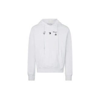 Off-White Men’ s Printing Logo Hooded Long Sleeves White Off-White Men’ s Printing Logo Hooded Long Sleeves White