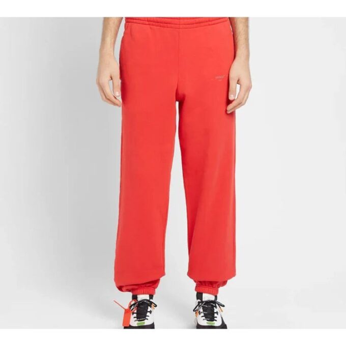 Off-White Men’ s Printing Logo Red Sports Pants/Trousers/Joggers