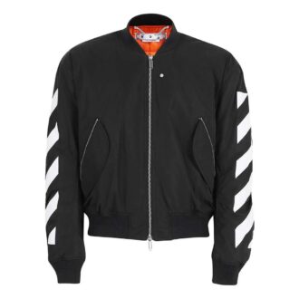 Off-White Men’ s Printing Zipper Pocket Jacket Black Off-White Men’ s Printing Zipper Pocket Jacket Black