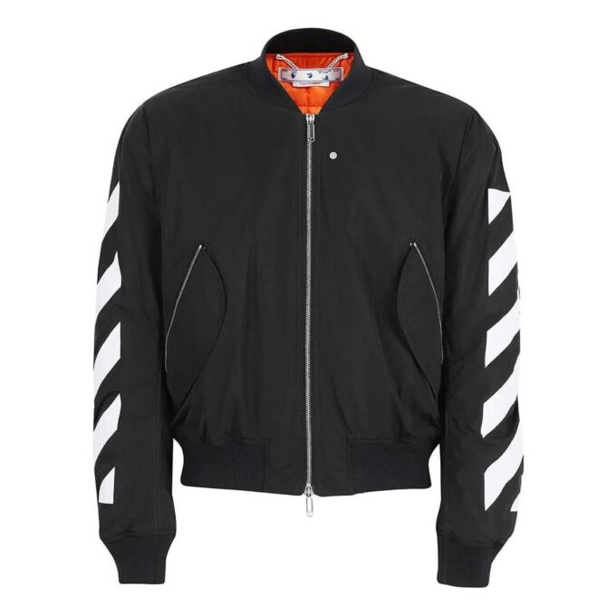 Off-White Men’ s Printing Zipper Pocket Jacket Black