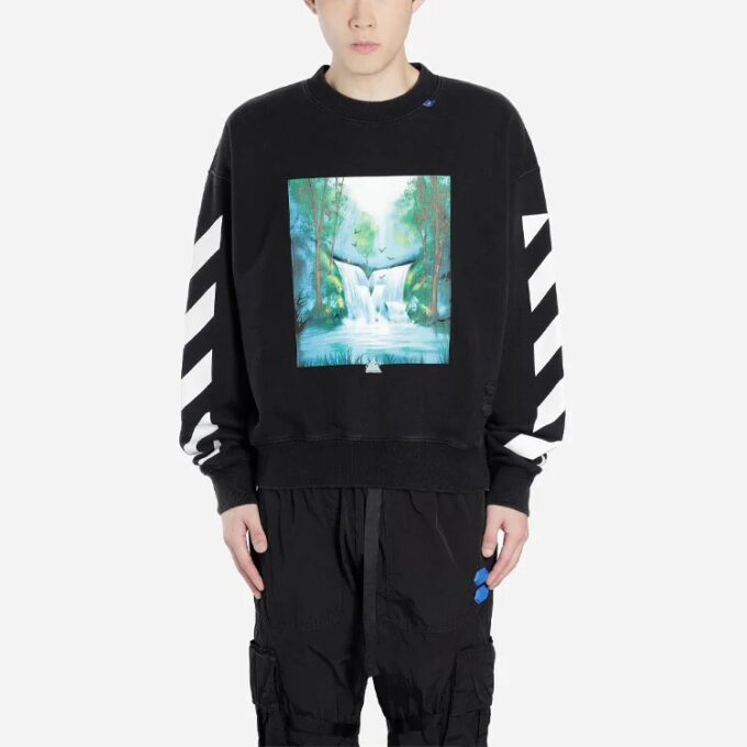 Off-White Men’ s Pullover Loose Printing Black
