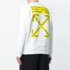 Off-White Men’ s Rubber Strap Printing Round Neck Long Sleeves White