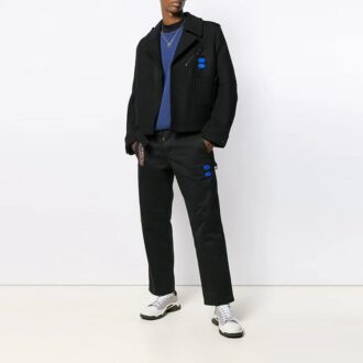 Off-White Men’ s Short Arrow Pattern Suit Jacket Loose Fit Black Off-White Men’ s Short Arrow Pattern Suit Jacket Loose Fit Black