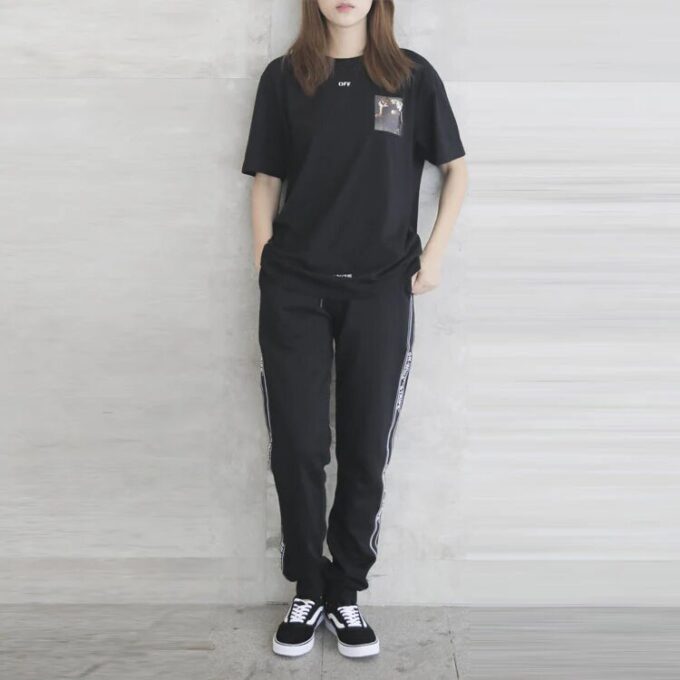 Off-White Men’ s Side Stripe Black Pants