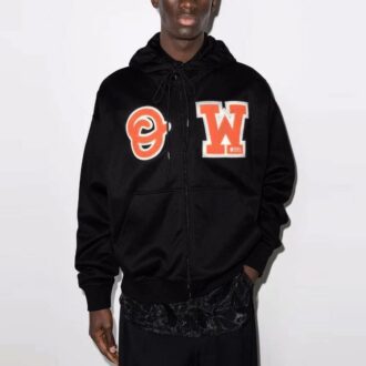 Off-White Men’ s Skate Alphabet Zipper Loose Fit Black Off-White Men’ s Skate Alphabet Zipper Loose Fit Black
