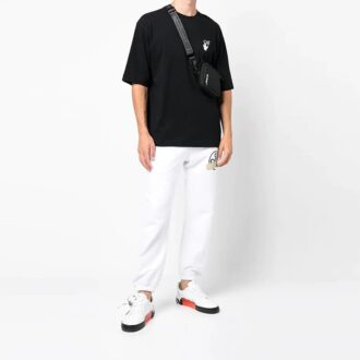 Off-White Men’ s Small Pattern Short Sleeve Black T-Shirt