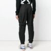 Off-White Men’ s Solid Color Cargo Pocket Sports Pants/Trousers/Joggers Loose Fit Black