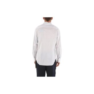 Off-White Men’ s Solid Color Logo Printing Long Sleeves Version White Shirt