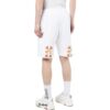 Off-White Men’ s Solid Color Logo Printing Pattern Elastic Waistband Straight Shorts White