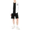Off-White Men’ s Solid Color Logo Printing Pattern Hooded Zipper Jacket White