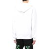 Off-White Men’ s Solid Color Logo Printing Pattern Hooded Zipper Jacket White