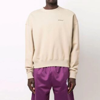 Off-White Men’ s Solid Color Long Sleeves Khaki
