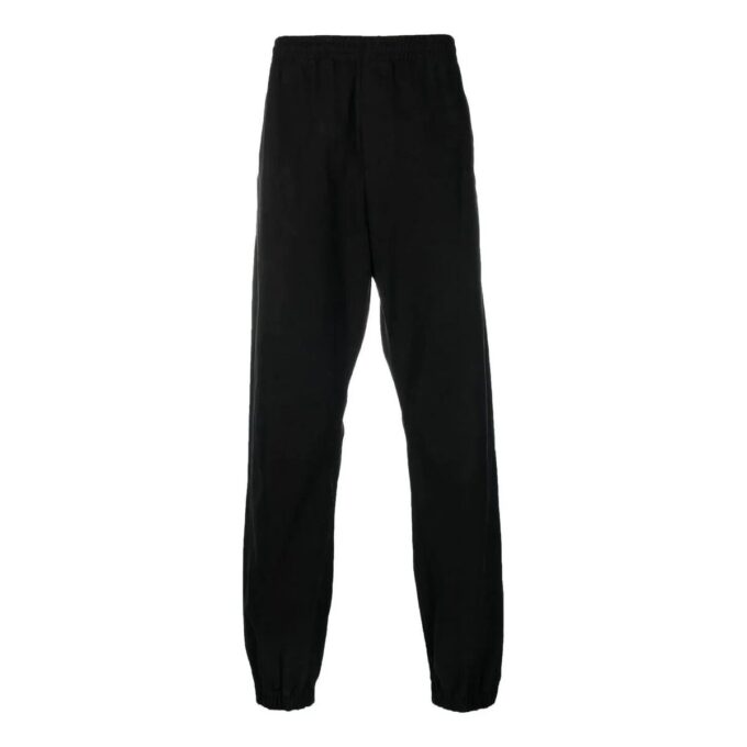 Off-White Men’ s Solid Color Plain Weave Knit Bundle Feet Sports Pants/Trousers/Joggers Black