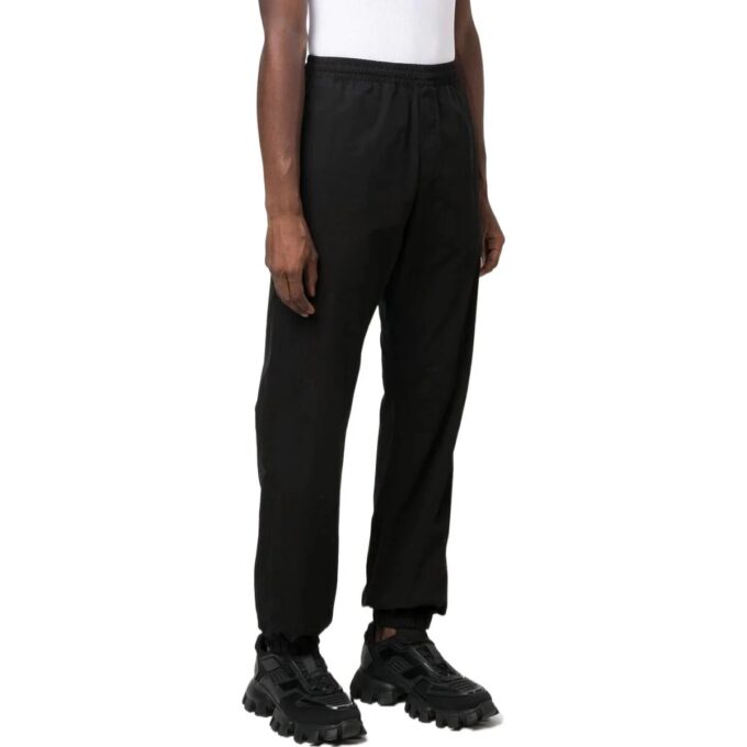 Off-White Men’ s Solid Color Plain Weave Knit Bundle Feet Sports Pants/Trousers/Joggers Black