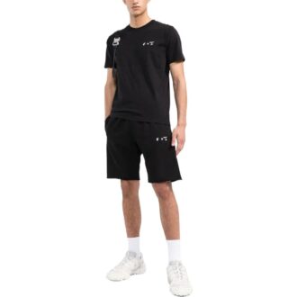 Off-White Men’ s Solid Color Round Neck Short Sleeve Black T-Shirt