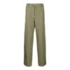 Off-White Men’ s Solid Color Straight Casual Pants/Trousers Loose Fit Green