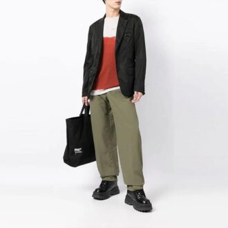 Off-White Men’ s Solid Color Straight Casual Pants/Trousers Loose Fit Green