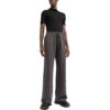 Off-White Men’ s Solid Color Stripe Printing Loose Straight Sports Pants/Trousers/Joggers Gray