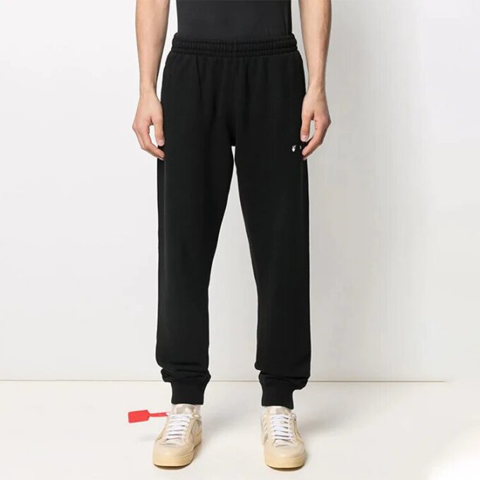 Off-White Men’ s SS21 Casual Black Sports Pants/Trousers/Joggers