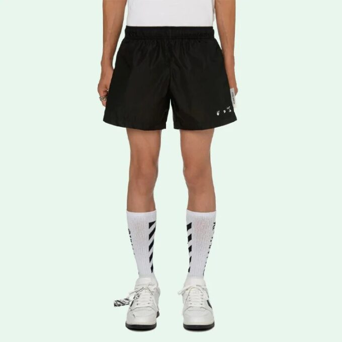 Off-White Men’ s SS21 Casual Logo Black Shorts