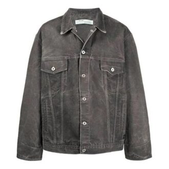 Off-White Men’ s SS21 Denim Jacket Ordinary Version Gray Off-White Men’ s SS21 Denim Jacket Ordinary Version Gray