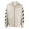 Off-White Men’ s SS21 Diagonal Stripes Pattern Printing Jacket Beige