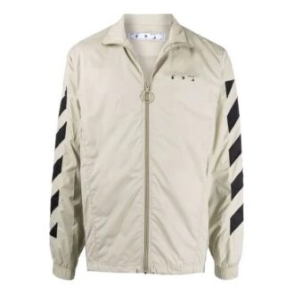 Off-White Men’ s SS21 Diagonal Stripes Pattern Printing Jacket Beige Off-White Men’ s SS21 Diagonal Stripes Pattern Printing Jacket Beige