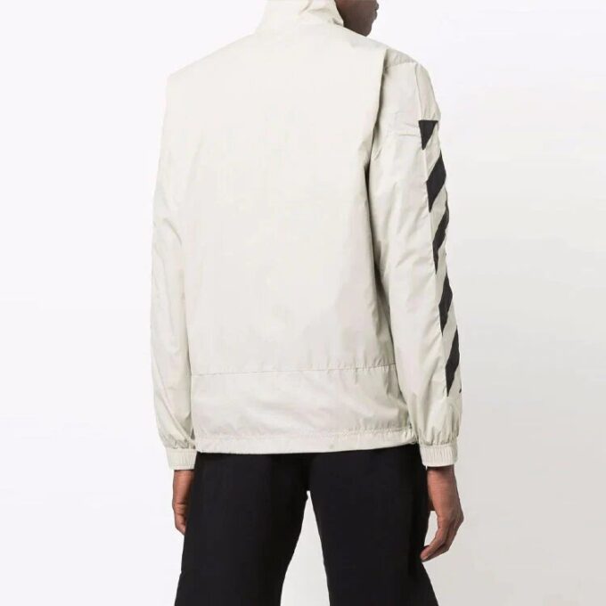 Off-White Men’ s SS21 Diagonal Stripes Pattern Printing Jacket Beige