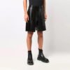 Off-White Men’ s SS21 Leather Cargo Shorts Loose Fit Black