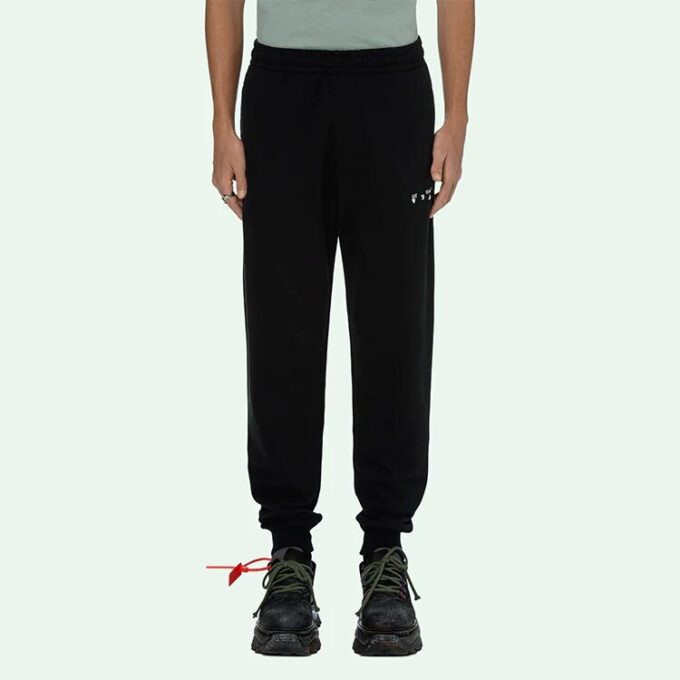 Off-White Men’ s SS21 Logo Black Sports Pants/Trousers/Joggers